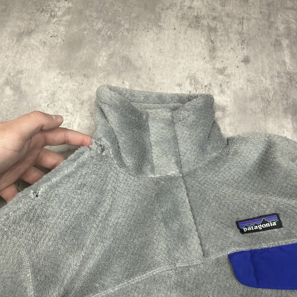 Patagonia Synchilla Snap-T Fleece Pullover Gray Blue Outdoor Jacket Woman's S - Picture 7 of 8